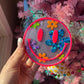 Neon Floral Glitter Smiley Freshie | pink pony club